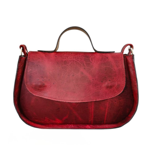 Geantă de damă AURÉLIA | Bordeaux | Piele naturală premium | Realizată manual în România