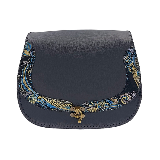 Geantă de Damă IRIS Navy – Piele Naturală Premium | Design Elegant, Realizată Manual