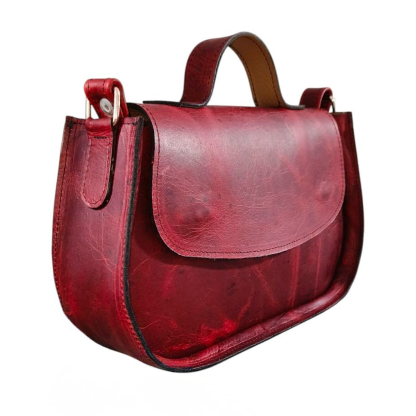 Geantă de damă AURÉLIA | Bordeaux | Piele naturală premium | Realizată manual în România