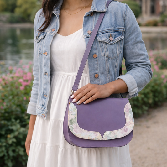 Geantă de Damă IRIS Violet – Piele Naturală Premium | Design Elegant, Realizată Manual